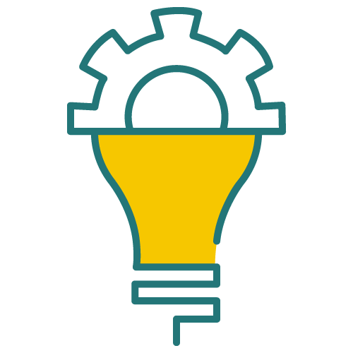 Lyspære der illustrerer innovation og teknologi